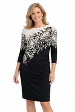 Lauren Ralph Lauren Floral Ruched Sheath Dress Black 6 Midi Business Office Luxe