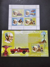 TIMBRE CONGO CONQUÊTE DE L'ESPACE TRAINS HAROUN TAZIEFF 7 BLOCS NEUF ** LUXE MNH