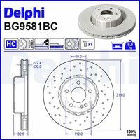 2X Bremsscheibe Delphi BG9581BC FüR Mercedes Klasse Model S205 W205 A205 C205