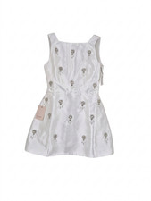 Odd Muse White Crystal V-Neck Mini Dress - Size L