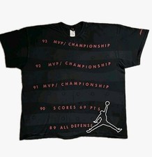 Vintage Nike Air Jordan T-Shirt 1990s MVP/CHAMPIONSHIPS Faded Black T-shirt 3XL