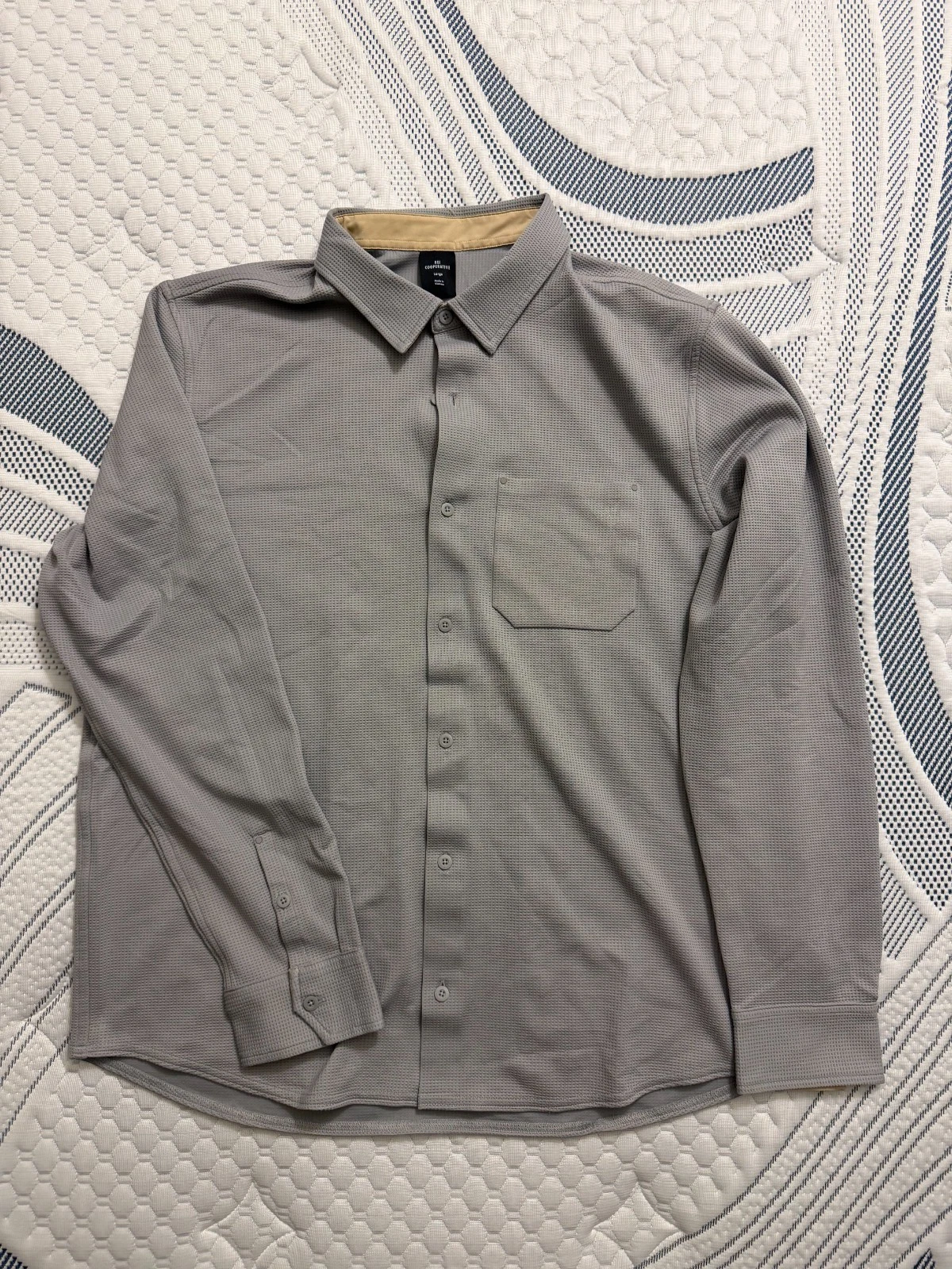 REI Co-op Sun-Up Shirt Mens Large Gray Button Down Long Sleeve Hiking UPF 50+