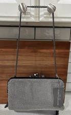 New With Tag. Whiting  Davis Silver Mesh Evening Clutch Bag With Chain Strap