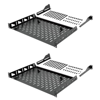 Tecmojo 1HE 2er-Pack Kragarmregal, 304,8 mm Tiefe, 19 Zoll Rackmontage mit Anti...