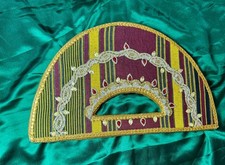 Burgundy Gold hido iyo dhaqan Bridal bridesmaid Fan