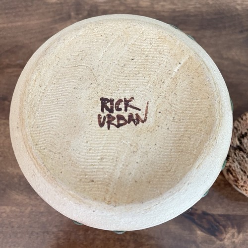 Rick Urban Studio Kunstkeramik Knoblauchglas mit Korken handbemalt signiert. - Bild 6 von 8
