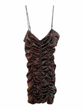 Urban Outfitters Black Floral Ruched Strapless Slip Dress