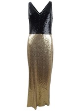 Lauren Ralph Lauren Women's Sequin V-Neck Gown (4, Gold/Black)