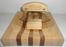 Alaska Cutlery 6" Mezzaluna Chopper Mincer Blade w/ Wood Cutting Board