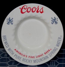 Coors Light Beer Vintage 1960's Round Rocky Mountains Logo Ash Tray Ashtray