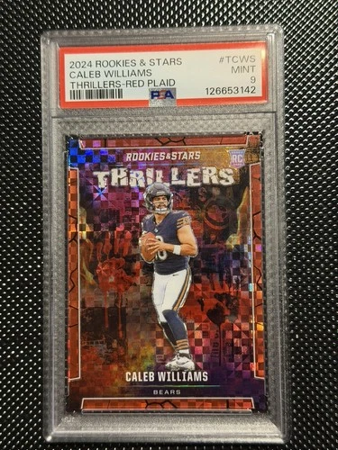 CALEB WILLIAMS 2024 PANINI ROOKIES & STARS THRILLERS RED PLAID #TCWS RC PSA 9