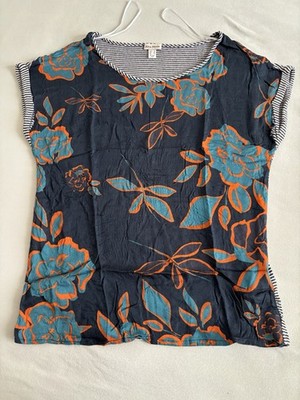 Damen T Shirt Alba Moda Gr 38 Blau Gemustert