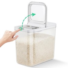 Rice Flour Storage Container with Automatic Flip-up Lid 25 Lbs  12.68 Qt, Ta...
