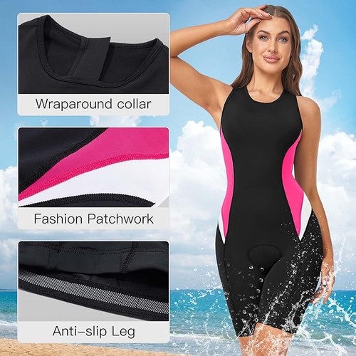 Women's Triathlon Suit One-Piece Sleeveless Tri-Suit Quick-Dry 3D Padded Athleti - Picture 3 of 3