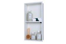 Recessed Wall Niche for Shower Room Storage,Double-Layer Shelves 12 x 24