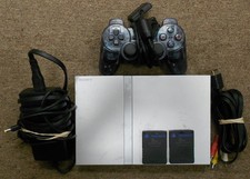 Sony PlayStation 2 Slim SCPH-77001 Tested W/Cords, Controller, Cards 0225-01M