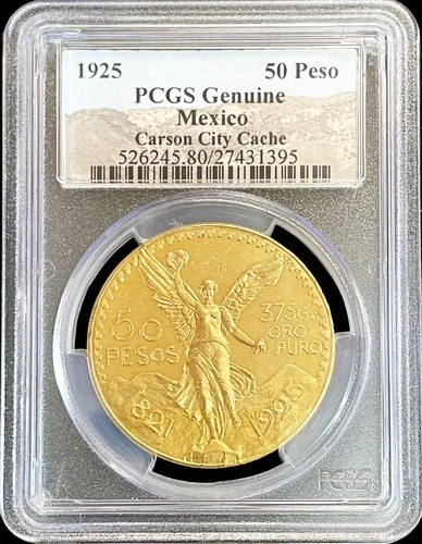 Photo of a 1925 Mexico 50 Pesos Gold from an eBay listing that sold on Jul 20, 2026
