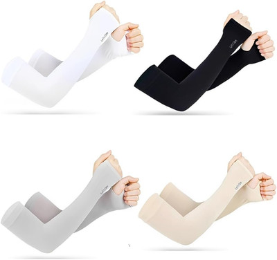 Sommer Armlinge 4 Paare Kühlende Eisseide Arm Sleeves Uv-Schutz & Tattoo Cover F