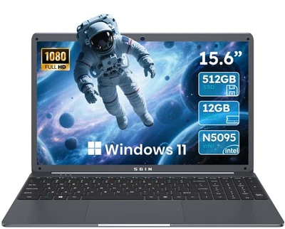 SGIN 15,6 Zoll Laptop 12GB 24GB RAM 512GB SSD mit Intel Quad-Core (bis zu 2.9Ghz)