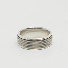 Anello Ampio In Titanio In Argento Sterling Moderno Per Uomo E Donna Taglia 9