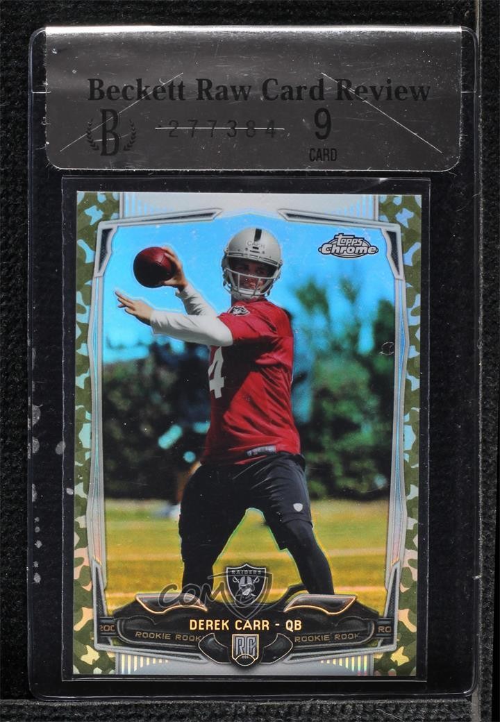 2014 Topps Chrome STS Camo Refractor 240/499 Derek Carr #115 Rookie RC 0m0