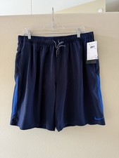 Nike Men's Swim Trunks 2 Tone Blue Mesh Lined Elastic Waist Pockets Size XXL NWT