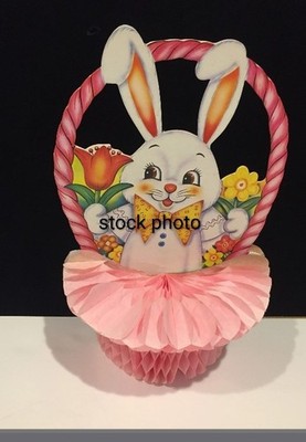 Vintage NWT Beistle Easter Bunny Honeycomb Center Piece