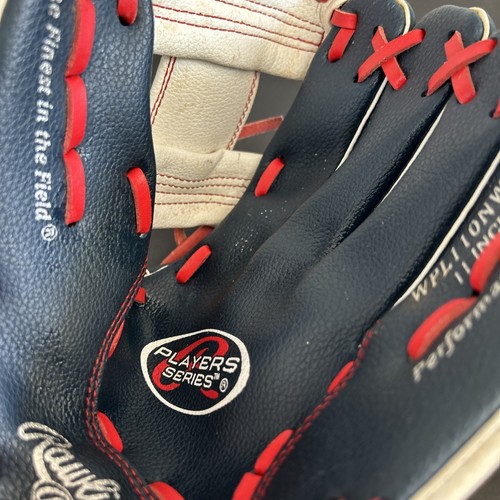 Rawlings Players Series 11" Youth RHT Baseball Glove White/Red/Blue WPL110NWS - Picture 4 of 4