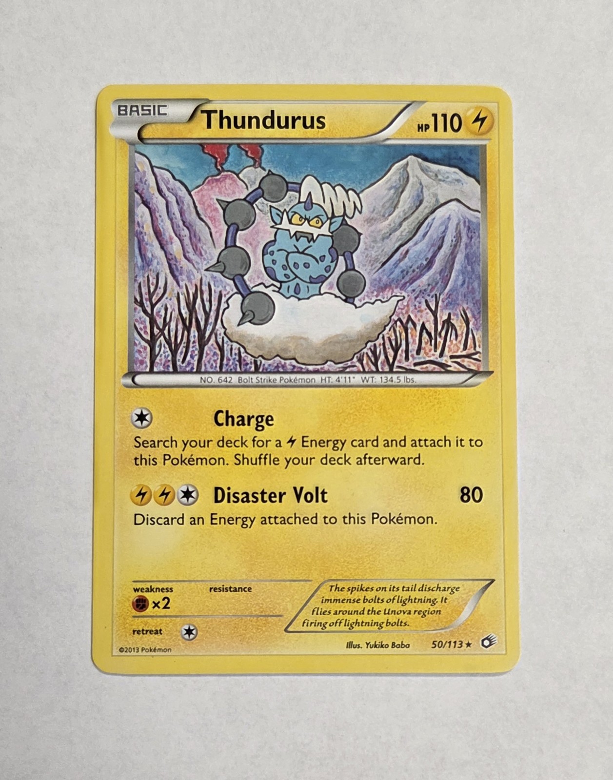 Thundurus 50/113 Pokémon TCG Legendary Treasures Black & White- Ultra Rare- NM