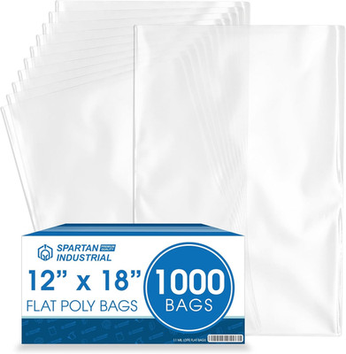 - 12  X 18  1.1 Mil Flat Open End Clear Plastic Poly Bags - for Proofing Bread D