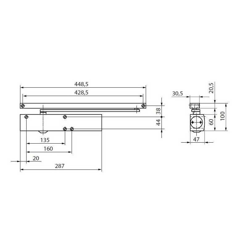 Ferme-porte aérien GEZE TS 5000 argent 027333 pour porte coupe-feu