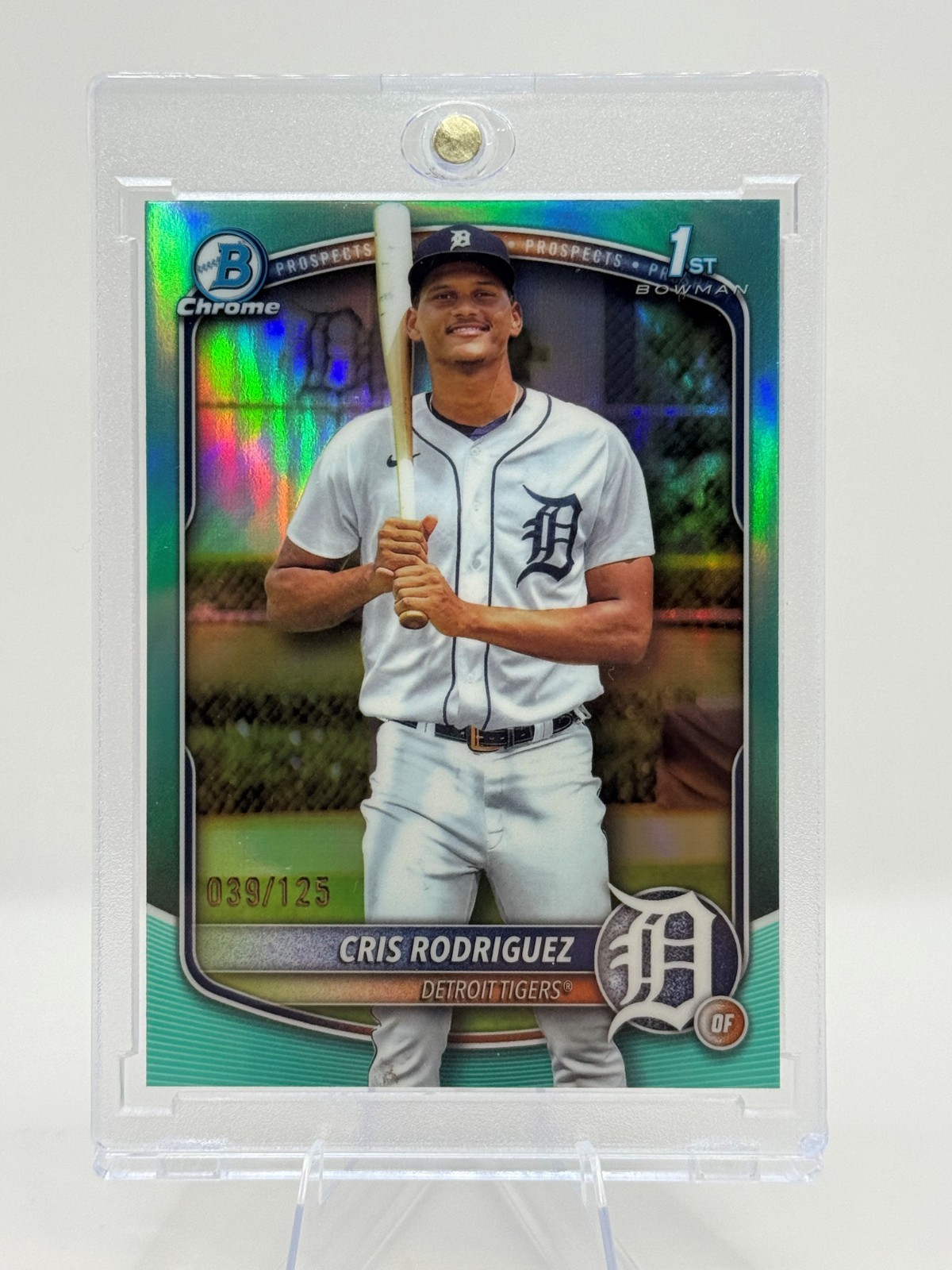 2025 Bowman Chrome Cris Rodriguez #BCP-250 Aqua Refractor 1st Bowman /125 Tigers