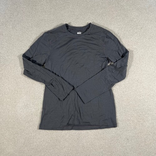 REI Co-op Base Layer Kids Medium 10-12 Gray 100% Merino Wool Long Sleeve Shirt
