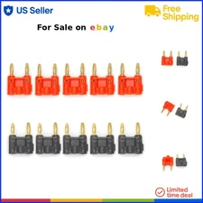 10 Pack Gold Plated Banana Plug Connectors Speaker Wire Clips Dual Tip Screw ...