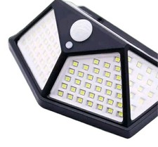 Lampada led solare esterno 114 led sensore movimento parete giardino ip65