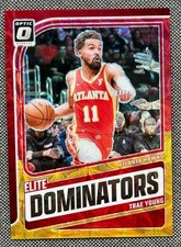 2024 NBA TRAE YOUNG /99 Optic Elite Dominators Insert Red and Gold International