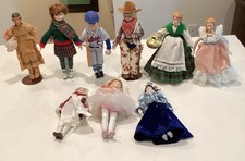 PRICED TO SELL Lot Of 9 Porcelain Dolls 6 With Stands. Vintage collectibles.