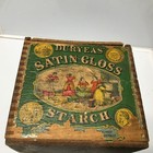 Duryeas Satin Gloss Starch green label &lid wooden box Long Island — photo 1
