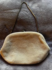 VTG La Regale Ivory White Beaded Clutch Evening Bag