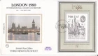 GB 1980 London 1980 Benham Minisheet FDC special cancel typed VGC