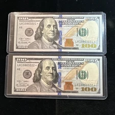2021 $100 Federal Reserve Replacement Star Note UNC Consecutive Serial Numbers