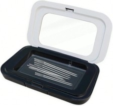 FJW Magnetic Needle Holder Case Clear Acrylic Lid Sewing Pin Storage for Quiltin