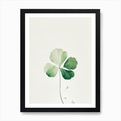 Weißkleeblatt minimalistisch Wasser gerahmtes Wandbild Poster Leinwanddruck Bild