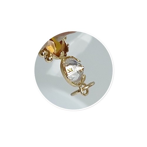 Ciondolo Pietra Nascita Novembre Oro 14K Piccolo Ragazzo Figlio Cubic Zirconia Zirconi .75" - Foto 7 di 9