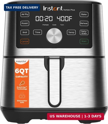 Instant Pot 6QT VORTEX Plus Air Fryer, 6-in-1, Air Fry, Broil, Dehydrate, Crisp,