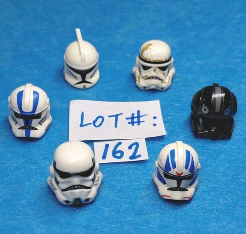 Lego Star Wars HELMET Lot of 6: Clone Trooper Mandalorian - Minifigures Lot# 162