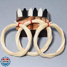 VINGOBOW 3 Hanks Natural Mongolian Horse Hair for Violin, Viola Bows Unbleach