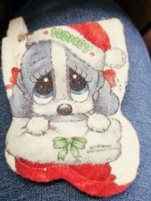 Giordano 5" Felt Christmas Stocking Card Holder 1980's Made in USA Honey Bassett
