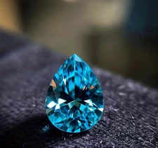 IGI Certified 1 Carat Pear Lab Grown CVD Diamond Fancy Vivid Blue Color VS2 V3