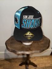Vintage San Jose Sharks Starter Color Block Pinwheel Snapback Hat NHL Hockey Cap